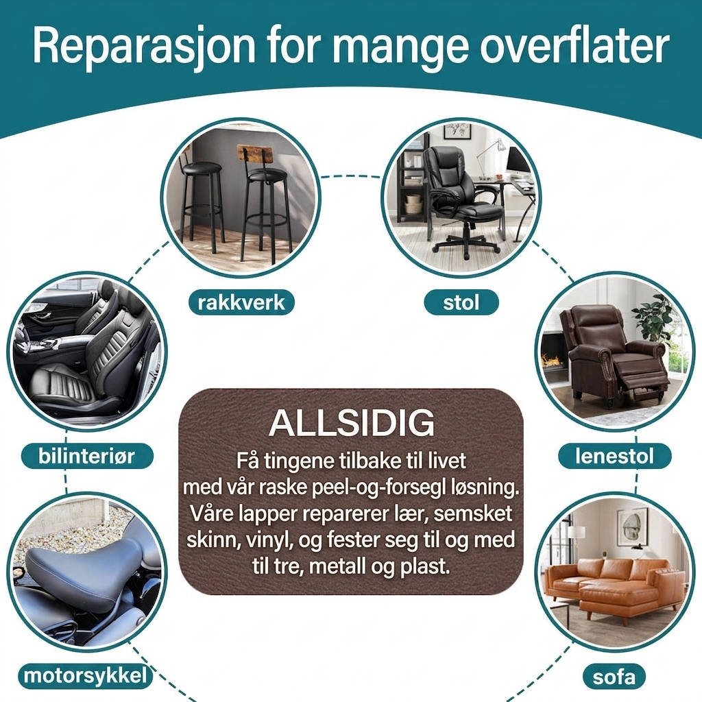 FJORLIN™ Lærreparasjon selvklebende lapp