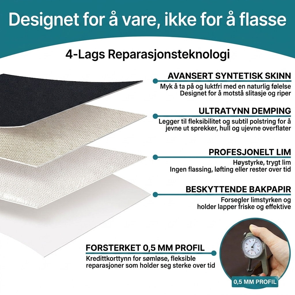 FJORLIN™ Lærreparasjon selvklebende lapp